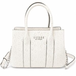 Bolso Satchel Guess Los Angeles Monograma – Blanco Off-White