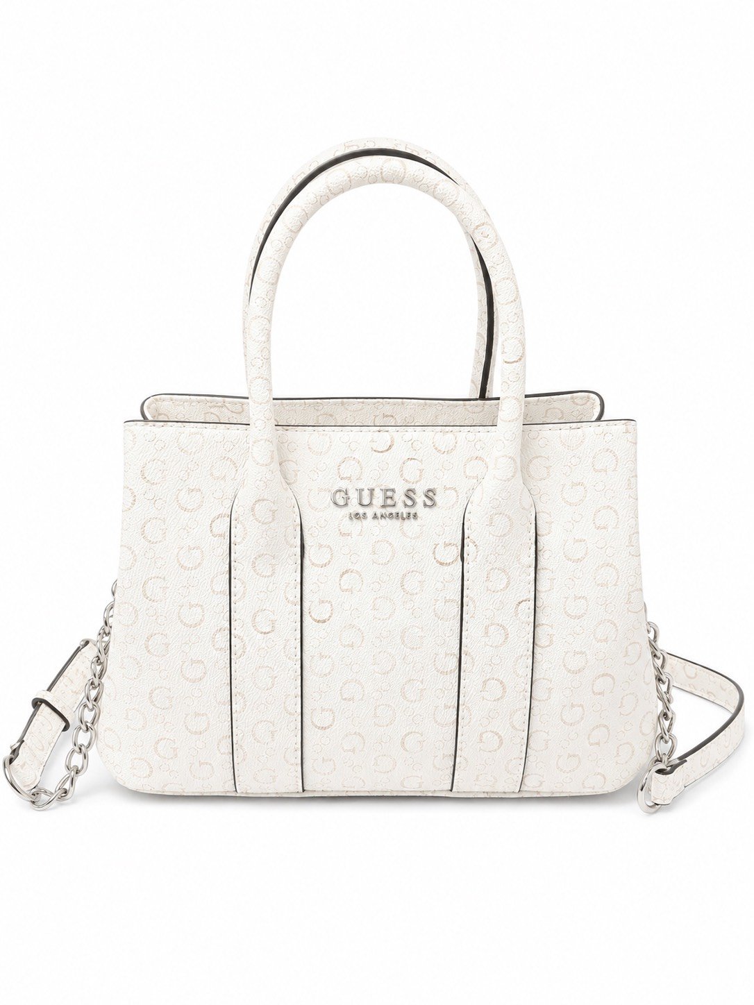 Bolso Satchel Guess Los Angeles Monograma – Blanco Off-White Bolso Satchel Guess Los Angeles Monograma – Blanco Off-White